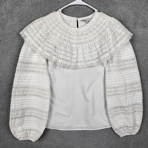 Sea New York Women's Size XL Sea Lina Eyelet Long sleeve top